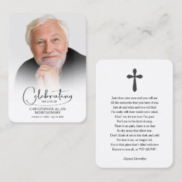 Visita Tarjeta de oración de foto de celebración de vida
