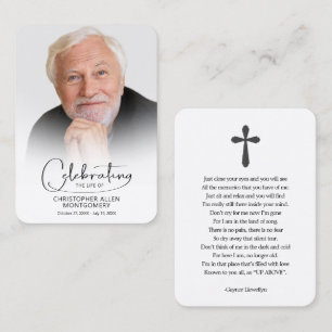 Visita Tarjeta de oración de foto de celebración de vida