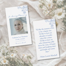 Tarjeta de oración de foto floral azul elegante