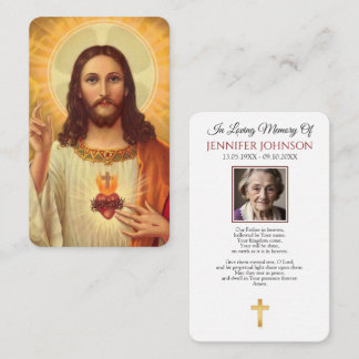 Visita Tarjeta de oración de funeral católico Jesús Divin