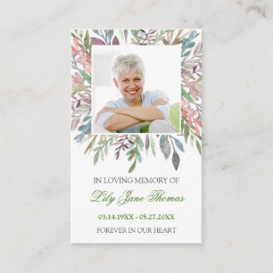 Visita Tarjeta de oración de funerales de flotación de 