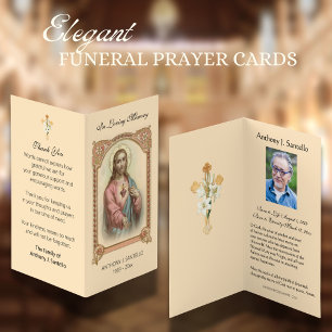 Visita Tarjeta de oración de Jesús para el funeral católi