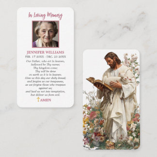 Visita Tarjeta de oración de Jesús para funeral moderno B