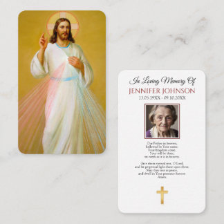 Visita Tarjeta de oración de la Misericordia Divina con l