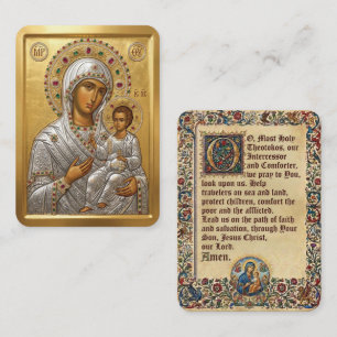 Visita tarjeta de oración de la Virgen María