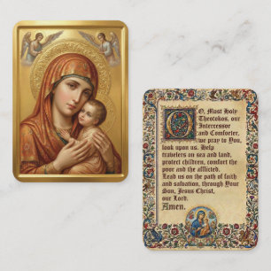 Visita tarjeta de oración de la Virgen María