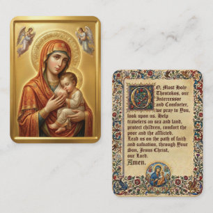 Visita tarjeta de oración de la Virgen María