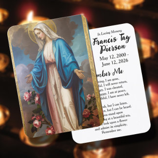 Visita Tarjeta de Oración de María Tarjeta Católica de Or