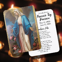 Tarjeta de Oración de María Tarjeta de Oración Mem