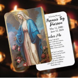 Visita Tarjeta de Oración de María Tarjeta de Oración Mem