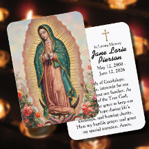 Tarjeta de Oración de Nuestra Señora de Guadalupe