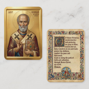 Visita tarjeta de oración de San Nicolás