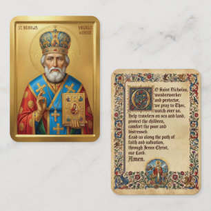 Visita tarjeta de oración de San Nicolás