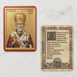 Visita tarjeta de oración de San Nicolás