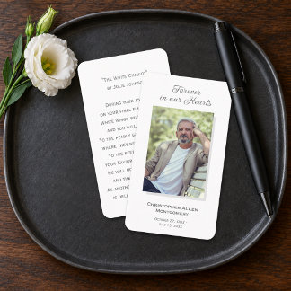 Visita Tarjeta de oración de simpatía con foto de funeral