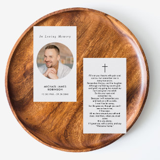 Visita Tarjeta de oración de simpatía de foto conmemorati