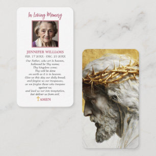 Visita Tarjeta de oración de simpatía memorial de funeral