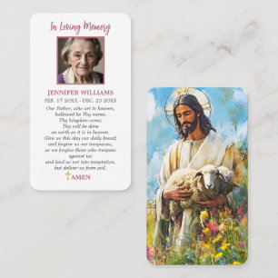 Visita tarjeta de oración del Buen Pastor funeral católic