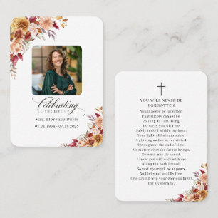 Visita Tarjeta de oración floral conmemorativa fúnebre co
