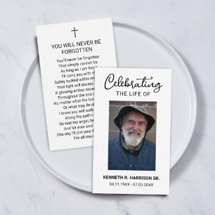 Visita Tarjeta de oración fotográfica para funeral clásic
