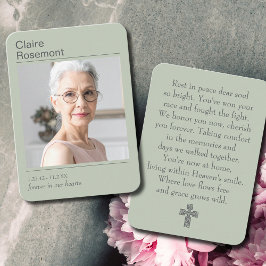 Visita Tarjeta de oración fotográfica simple verde sabio