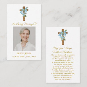 Visita Tarjeta de oración fúnebre con cruz de nomeolvides