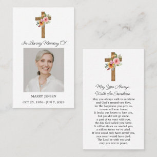 Visita Tarjeta de oración fúnebre con foto conmemorativa