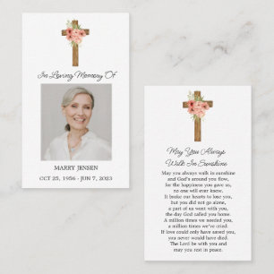Visita Tarjeta de oración fúnebre con foto conmemorativa 