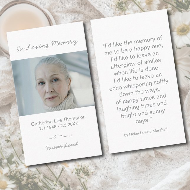 Visita Tarjeta de oración fúnebre con foto en memoria amo (In Loving Memory Photo Funeral Prayer Card
)