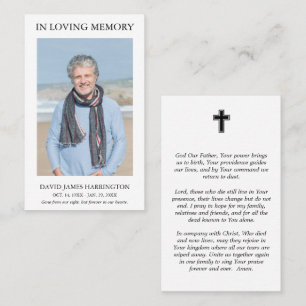 Visita Tarjeta de oración fúnebre con foto simple