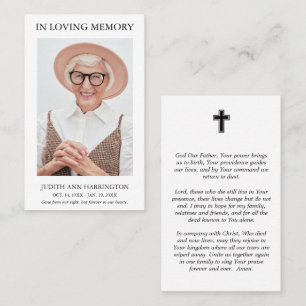 Visita Tarjeta de oración fúnebre con foto simple