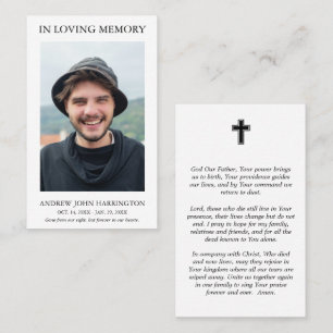 Visita Tarjeta de oración fúnebre con foto simple