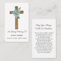 Tarjeta de oración fúnebre conmemorativa Cruz Olví