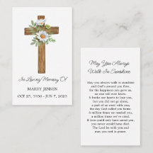 Tarjeta de oración fúnebre conmemorativa de Daisy