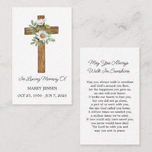 Visita Tarjeta de oración fúnebre conmemorativa de Daisy 