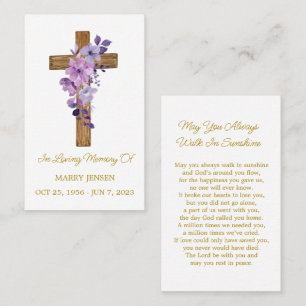 Visita Tarjeta de oración fúnebre conmemorativa de flor p