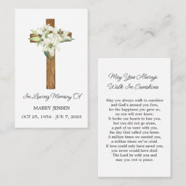 Visita Tarjeta de oración fúnebre conmemorativa Lily Cros
