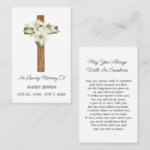 Visita Tarjeta de oración fúnebre conmemorativa Lily Cros