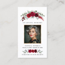Tarjeta de oración fúnebre de rosas rojas de Borgo