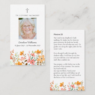 Visita Tarjeta de oración fúnebre floral de otoño