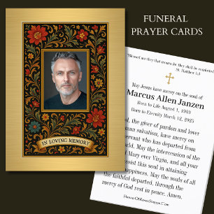 Visita Tarjeta de Oración Funeral Católica Española Flora