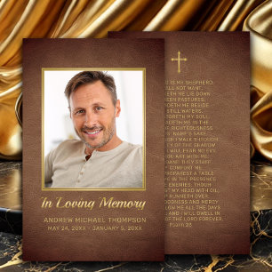 Visita Tarjeta de oración funeral de la foto de oro de co
