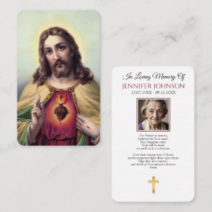 Visita Tarjeta de Oración Funeral Memorial Jesús Sagrado 