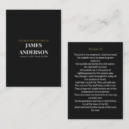 Visita Tarjeta de Oración Funeral Oro Negro | Salmo 23