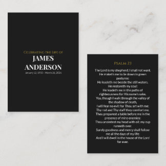 Visita Tarjeta de Oración Funeral Oro Negro | Salmo 23