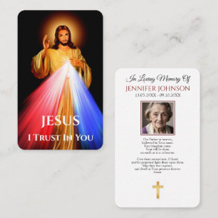 Visita Tarjeta de Oración Jesús Misericordia Divina Confí