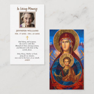 Visita Tarjeta de Oración Madonna y Niño Icono Bizantino 