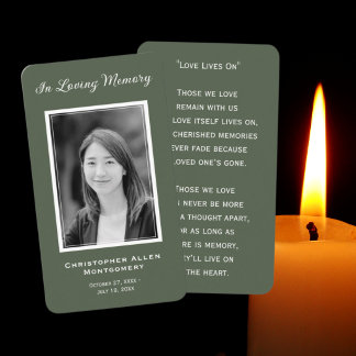 Visita Tarjeta de oración memorial de foto de funeral sim