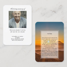 Visita Tarjeta de oración memorial de foto Estoy Libre