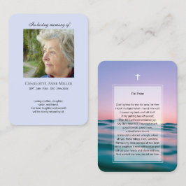 Visita Tarjeta de oración memorial de foto Estoy Libre